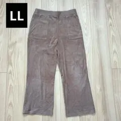 ブラウン コーデュロイ ワイドパンツ　LL