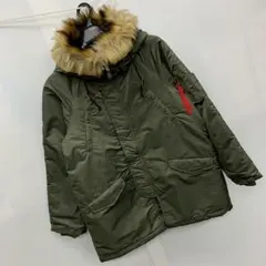 ◇新品◇メンズ◇Lサイズ◇フード N-3B 中綿 モッズコート◇緑色 カーキ
