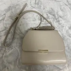 グレー 合成皮革 ショルダーバッグ