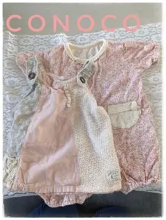 conoco  半袖ロンパース　トップス　２枚セット　花柄