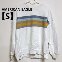American Eagle ストライプ トレーナー 長袖 ホワイト トップスのサムネイル