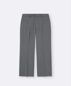 美品 GU ワイドストレートスラックス S グレー メンズ