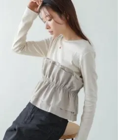 Babビスチェ風レイヤードロンＴ新品タグ付き