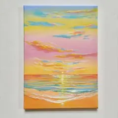 beautiful sea＊242×333㍉　絵画　風景画　海　空　綺麗な景色のサムネイル