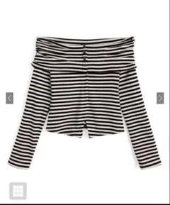 GRL ボーダー柄オフショルダートップス[ru1272]