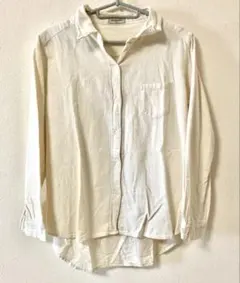 サマンサモスモス　長袖シャツ 白シャツ シンプル カジュアル コットン　麻