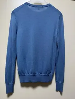 UNIQLO 毛100% 青色 長袖ニットセーター M