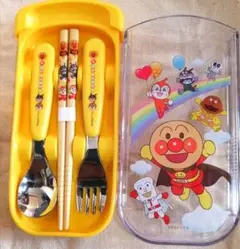 アンパンマン 子ども用スプーン・フォーク・箸セット カトラリーセット ケース付