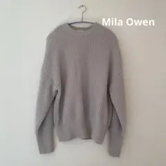 Mila Owen リブ編み長袖セーター ニット アイボリー
