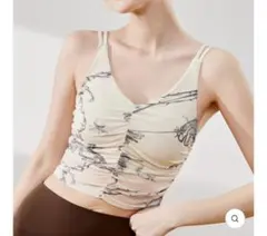 yomoment シャーリング入り ダイダイ キャミソールパット付き