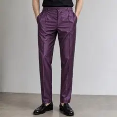 【美品】LANVIN ドローコード メンズ　上品　光沢感　スラックス　M 46のサムネイル