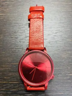 美品　KOMONO 腕時計　赤　レッド　革　レザーベルト