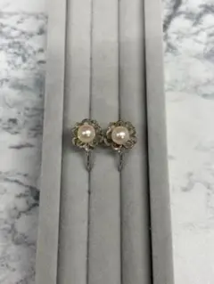 美品 アコヤ真珠 本真珠 パール イヤリング 5mm アクセサリー ヴィンテージ