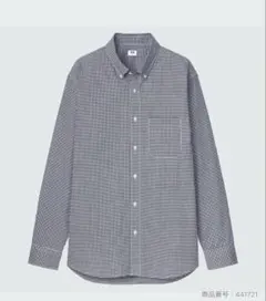 ユニクロ エクストラファインコットンブロードチェックシャツ NAVY メンズS