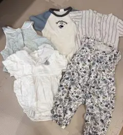 ベビー服 夏物 80サイズ 5点セット 女の子 男の子ロンパース カバーオールのサムネイル