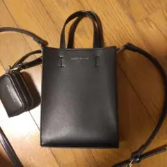 黒 2way ミニショルダーバッグ　レザー