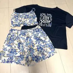 Roxy ウィメンズ ラッシュTシャツ付き 水着 3点セット S 花柄のサムネイル