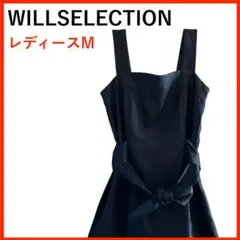 N3825★極美品★ウィルセレクション*ワンピース*薄手*裏地*レディースM*紺