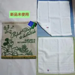 ウォッシュタオル３枚 今治タオル 2枚・タオル美術 ミッキー 1枚まとめ売り