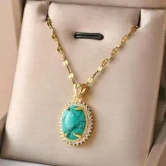 A682 ネックレス レディース ターコイズ トルコ石 ゴールド k18 18金