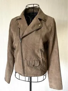 N. エヌドット　ライダースジャケット　スエード調　ブラウン　M