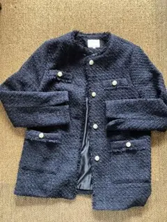 grove ノーカラージャケット M ネイビー