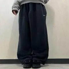 00s NIKE 極太 バギー スウェットパンツ ワイドレグ ブラック 海外