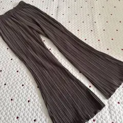 ブラウン プリーツパンツ Lサイズ