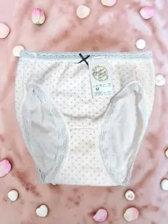 ☆タンス整理品　綿100%水玉デザイン桃色のパンテイ♪可愛いレース入りのサムネイル