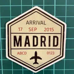 防水ステッカー　海外旅行　スペイン　マドリード　パスポート　スタンプ　B31