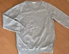 studio CLIP スタジオクリップ　ウール混Vネック ニット グレー M