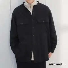 niko and... ウール混アーミーシャツ