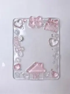 ハンドメイド 硬質トレカケース デコ ピンク トレカケース クリア