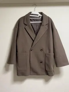 ブラウン ダブルブレスト チェスターコート