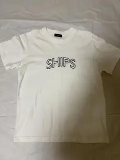 SHIPS ロゴプリント 半袖Tシャツ ホワイト Sサイズ　ブルーロゴのサムネイル