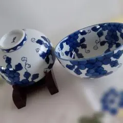 源右衛門⭐染付葡萄絵麺鉢　2個組のサムネイル