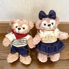 ダッフィー シェリーメイ マリン ボーダー デニム ぬいぐるみバッジ