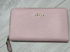 Coach ロゴ入り長財布 ブラウン/ピンク
