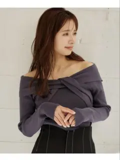 リボンカラー2WAYプルオーバー mysty woman