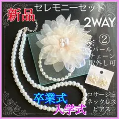 コサージュ 卒業式 入学式セット ベージュゴールド【新品】ネックレス ピアス