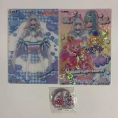 わんぷり キラキラクリアカードガム キュアニャミー au缶バッジ 3点セット