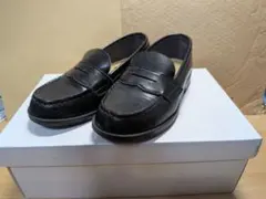 匿名配送 迅速発送 HARUTA KIDS ブラック ローファー 黒 19cm