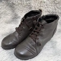 ハッシュパピー レザーブーツ　ハイカットスニーカー 24cm 3E ブラウン