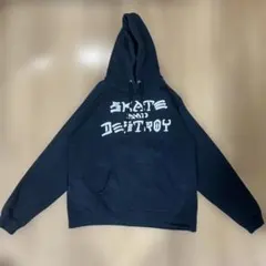 THRASHER SKATEANDDESTROY パーカー ブラック　鬼フェード