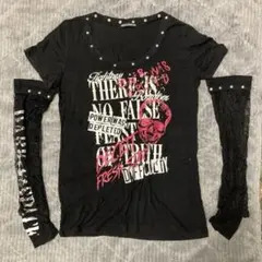 ゴーストオブハーレム　ブラック グラフィックTシャツ 袖着脱可能