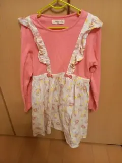 ビケットクラブフリル付き花柄長袖ワンピース130