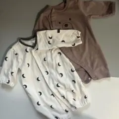 カバーオール　60cm 西松屋　2枚セット（月柄とクマ柄）