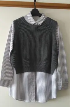 シャツブラウスとニットベスト　セット