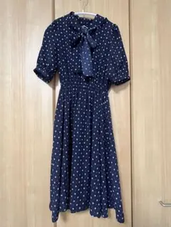 C.O.L.Z.A ネイビー ドット柄 ワンピース