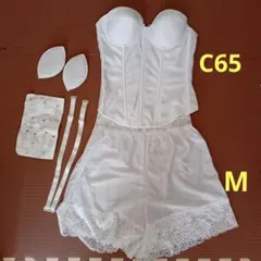 ビアンジュ　ブライダルインナーC65　ビスチェ　ペチパンツ　上下セット　ホワイト